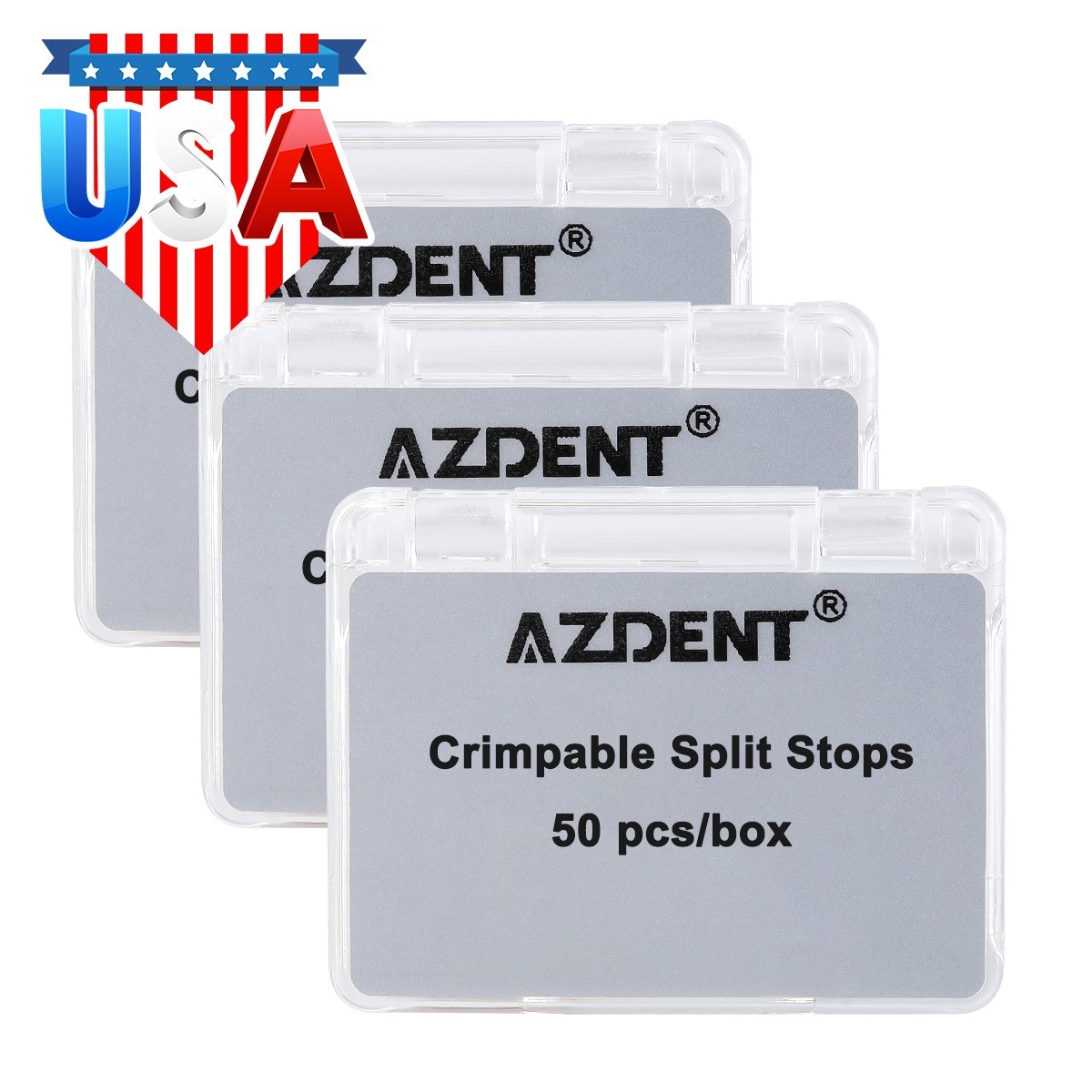 AZDENT 50pcs/Box Dental Orthodontic Universal Crimpable Mini Stops Stainless