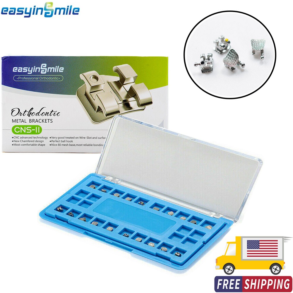 20Pc Mini Metal Dental Braces Brackets .022” Roth/MBT 345&Hook for Orthodontic