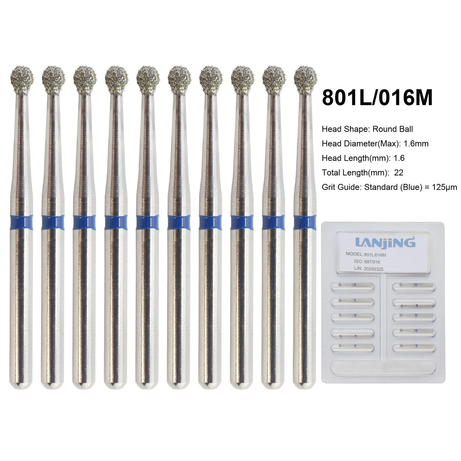 Dental Round Diamond Bur FG Pear Round End Taper Football Egg Barrel High Speed