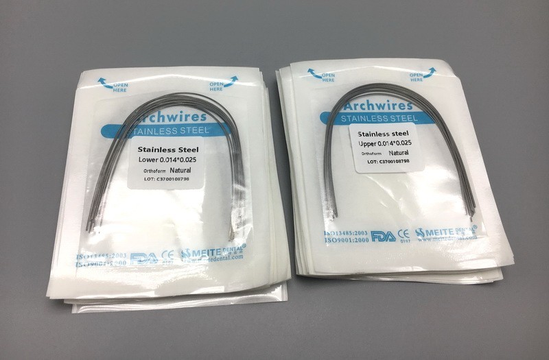 100Pc Dental Ortho S.S Arch Wire Round Rectangular Stainless Steel Wires Natural