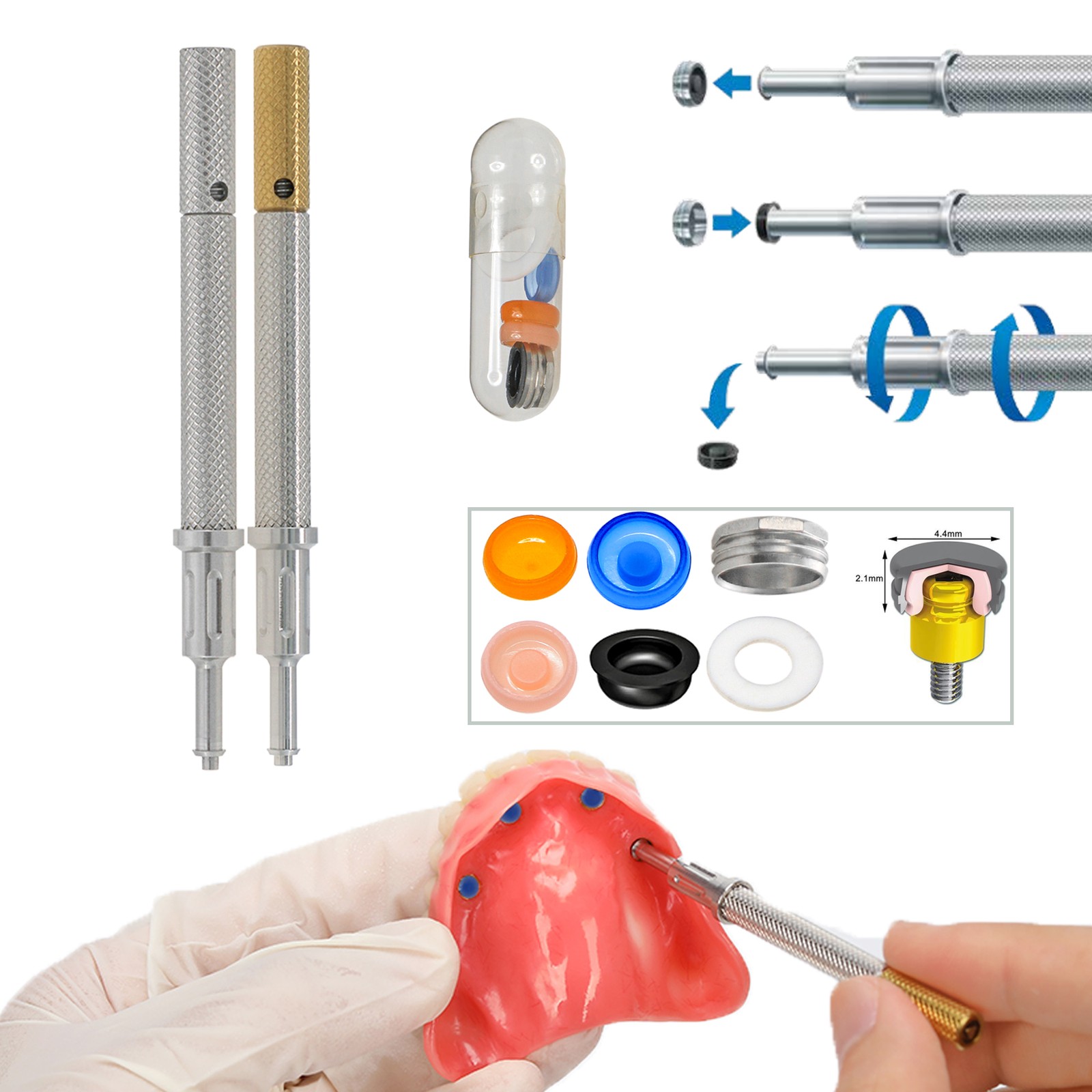 US Zest Locator Abutment Attachment Overdenture Caps Fits Hiossen Nobel Zimmer