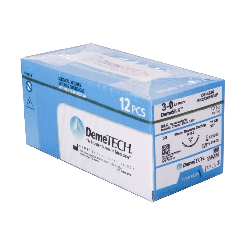 DemeTECH® Surgical Suture 3/0 4/0 45/75cm Materials Absorbable Braided Coated