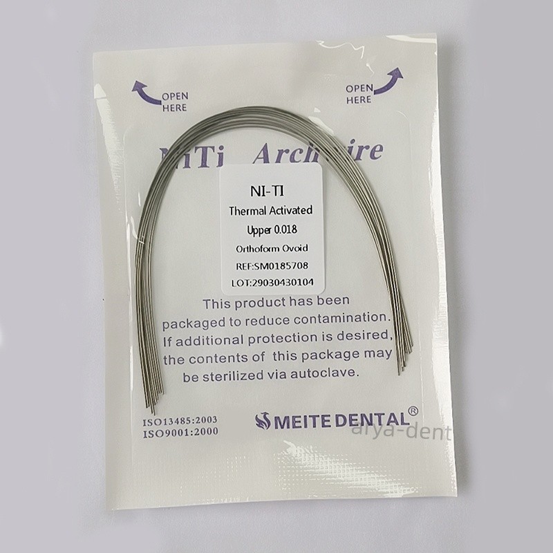 Dental Ortho Niti Ovoid Form Round Rectangular Arch Wire Thermal Activated Arcs