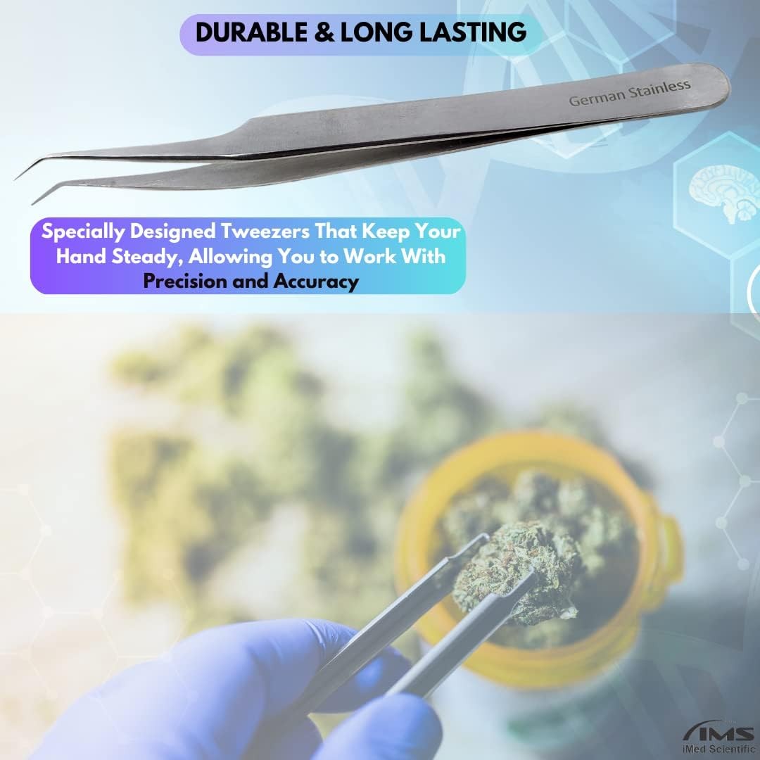 High Precision Stainless Steel Lab Tweezer/Forceps with Fine Pointed Tips 4.75″