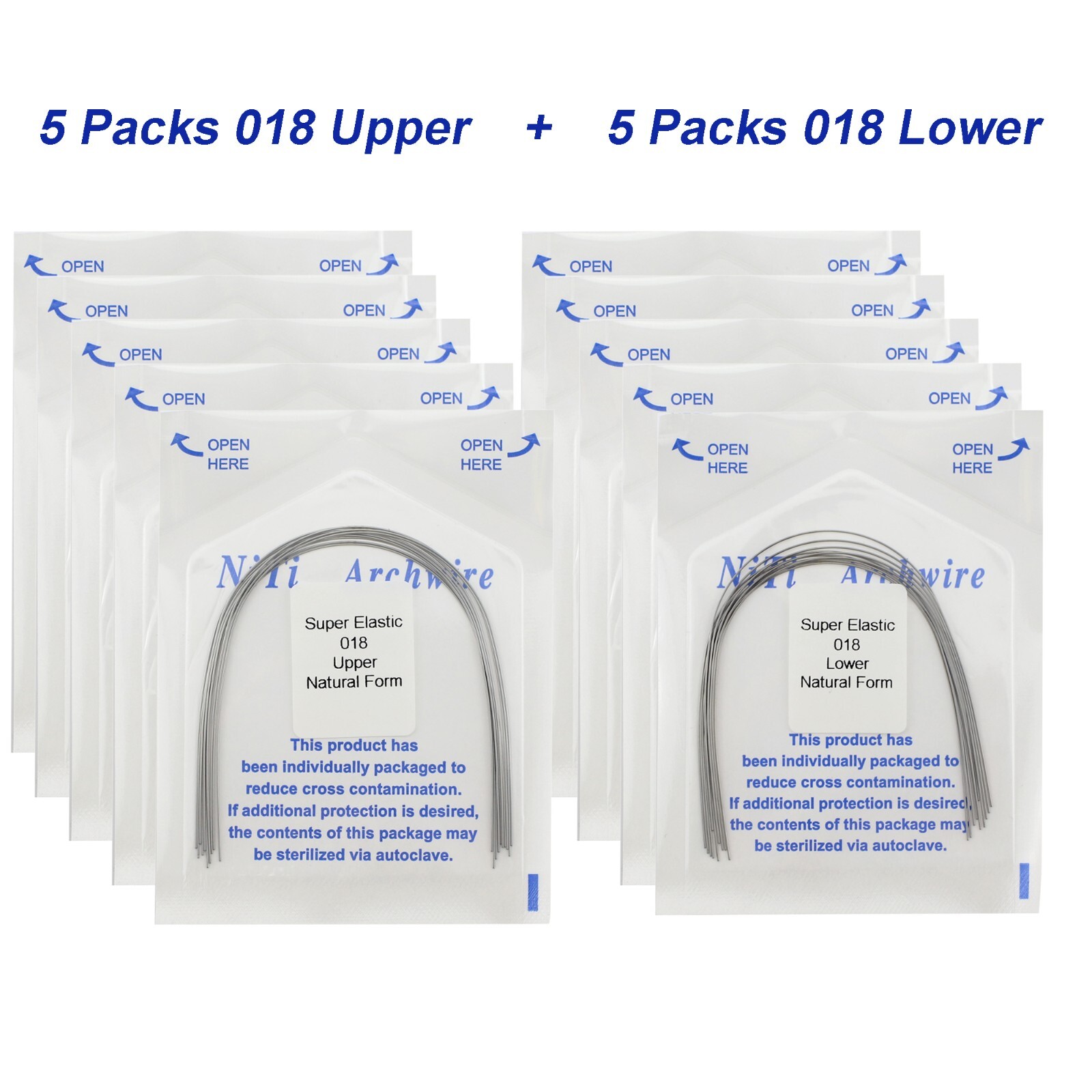 100PCS Dental Orthodontic Arch Wire Niti Round Rectangular Ovoid Natural 16X22