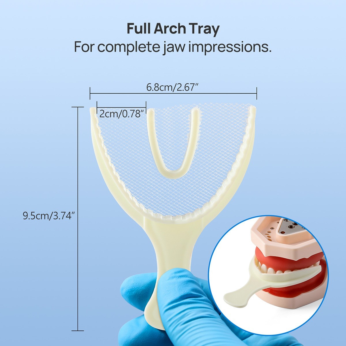 Disposable Dental Impression Triple Trays Registration Bite Trays Multi Size