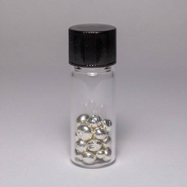 Silver Metal Beads / Shot 99.99% Pure Element 47 Ag Chemistry Sample