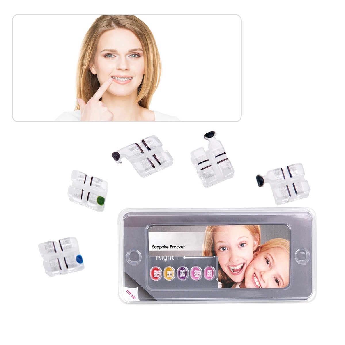 Dental Ortho Clear Bracket Monocrystalline Sapphire /Ceramic Braces Roth MBT 022