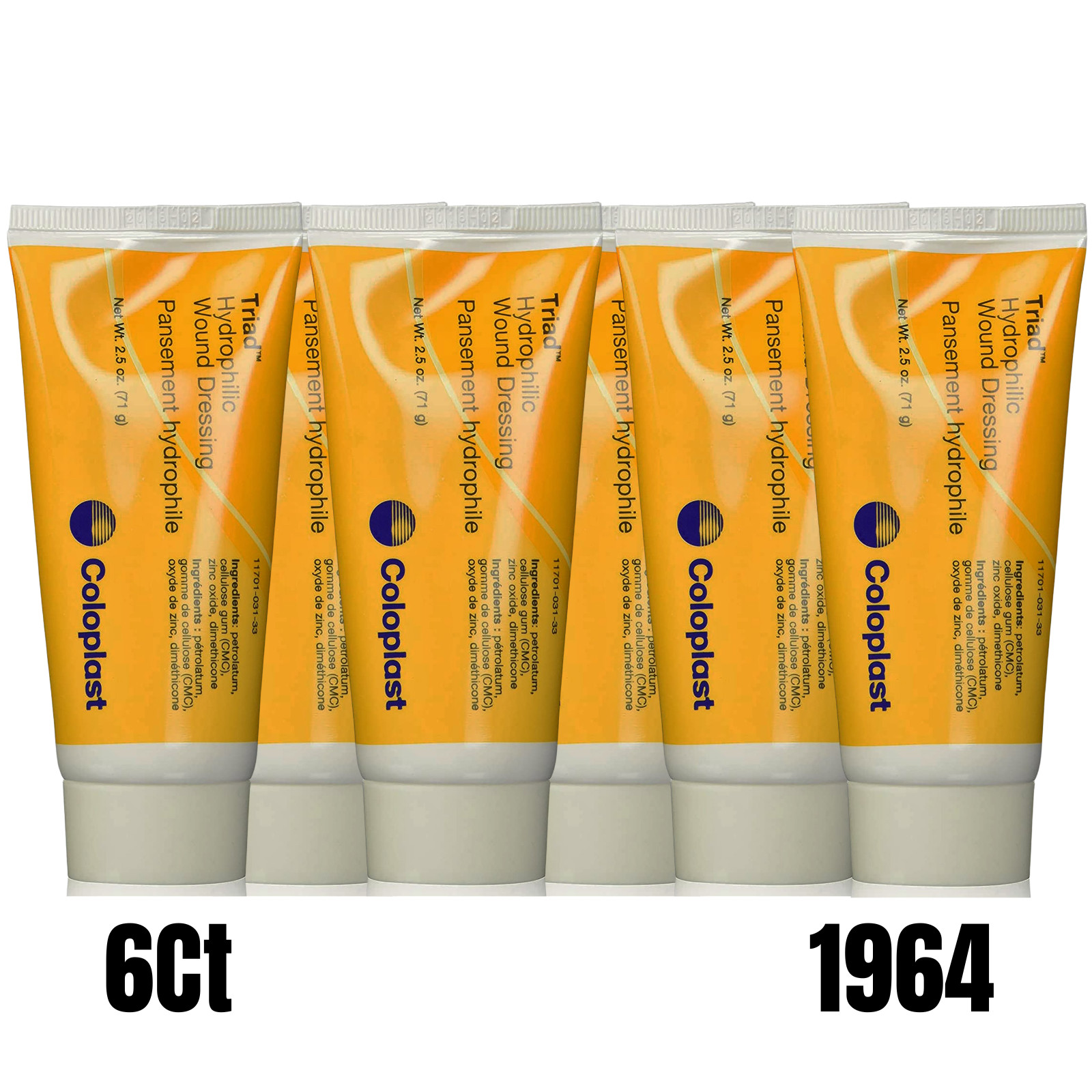 Coloplast Triad Hydrophilic Wound Dressing Paste 2.5oz 1964 6Ct Skin Protectant