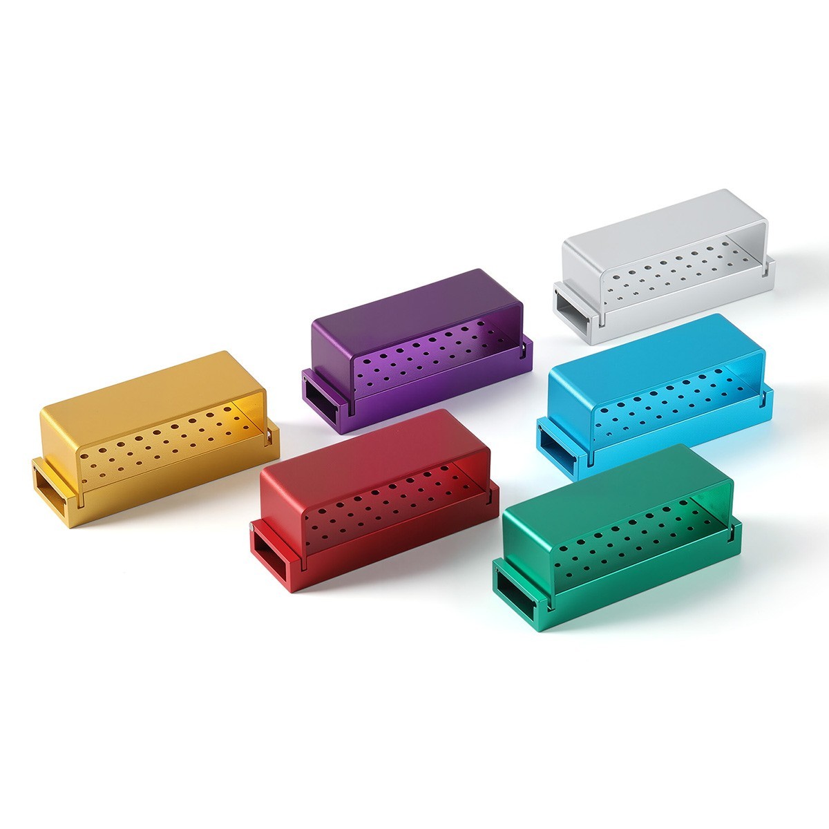 30 Holes Dental Bur Block Holder Disinfection Sterilization Box for RA FG Burs