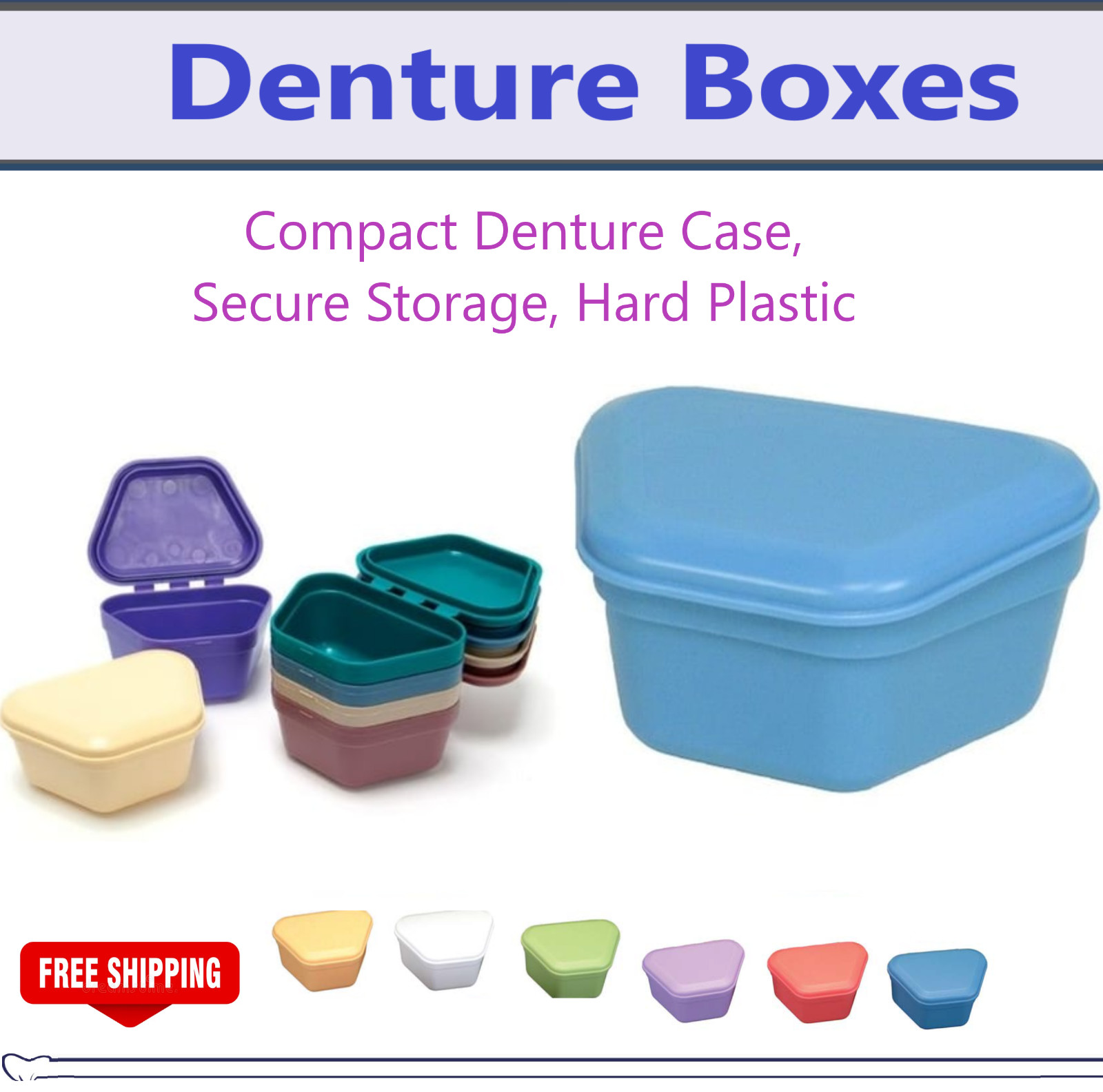 Dental Retainer Case Denture Case, Durable & Similar Large Mouth Guard 1-100/Bx
