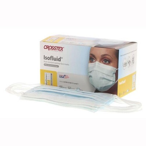 Crosstex GCIBL Isofluid Earloop Face Mask ASTM Level 1 Blue 50/Bx