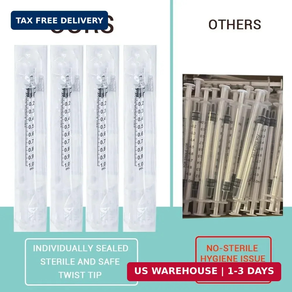 20 Pack 1Ml Luer Lock Syringes without Needle, 1 Ml Cc Disposable Syringe Indivi