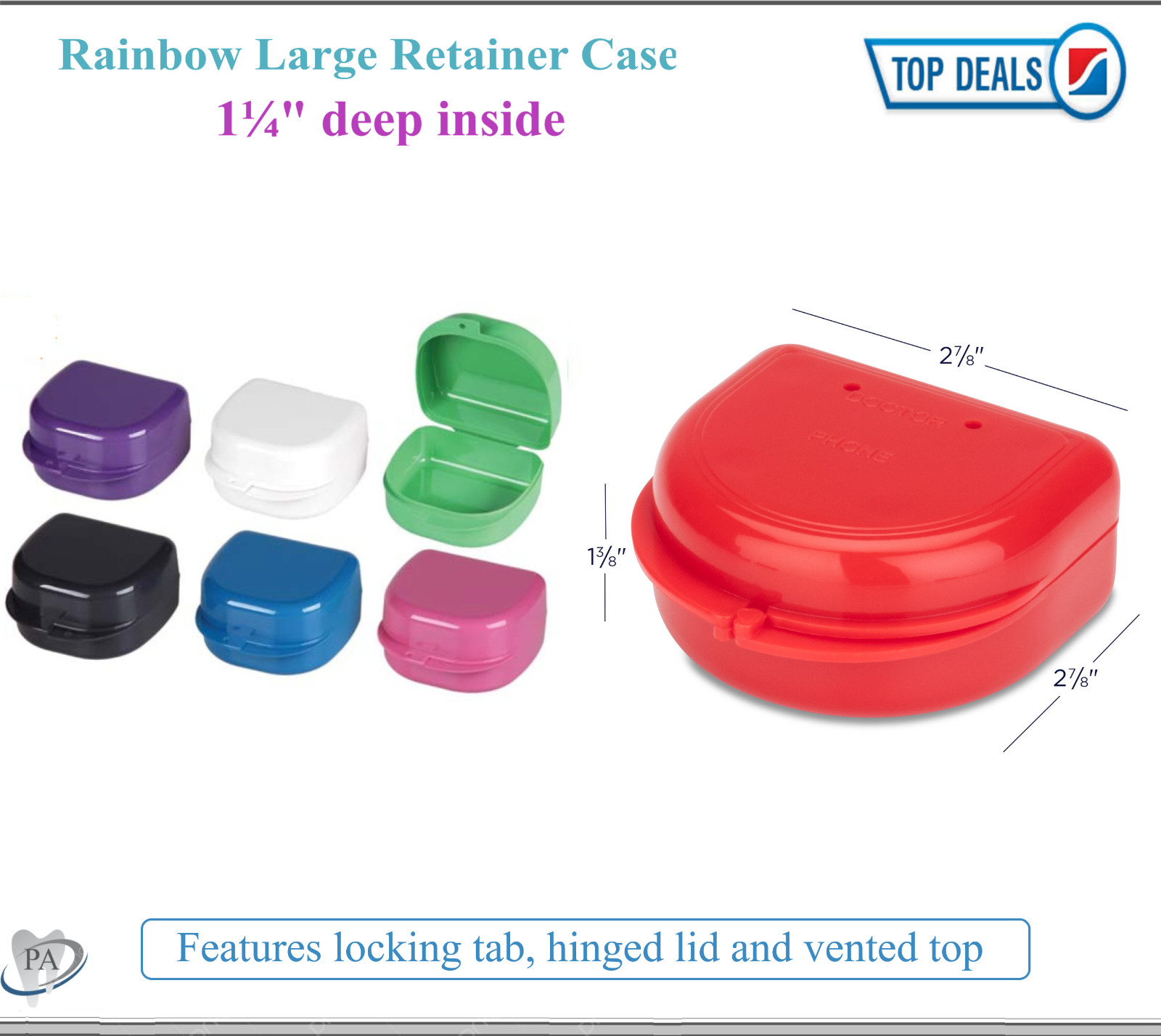 Dental Denture Box case carrier – 3′ Deep or Retainer Box – 1′ Deep, Upto 100Pk