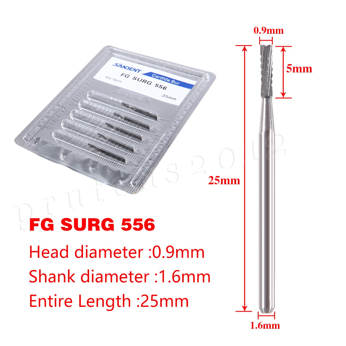 Dental Surgical Carbide Burs 557 557L 702 701 Long FG SURG High Speed 25mm