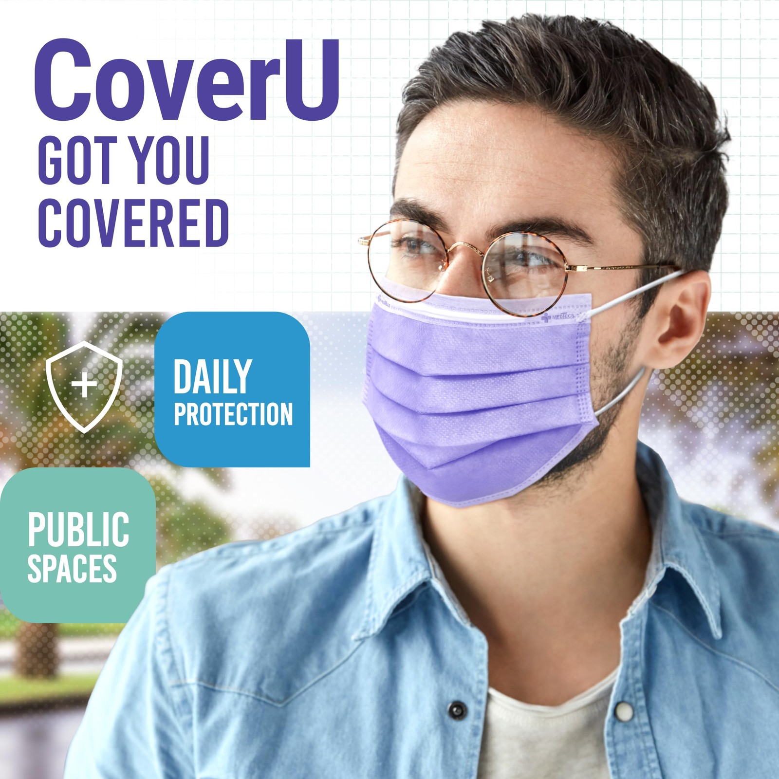 Medtecs Face Mask Disposable – Available in 50 & Adult – 50PC, 05. Purple