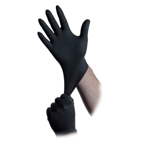 Atlantic Safety Products B311-M InTouch Exam Gloves, Gloves, Black, M, 100-Ct