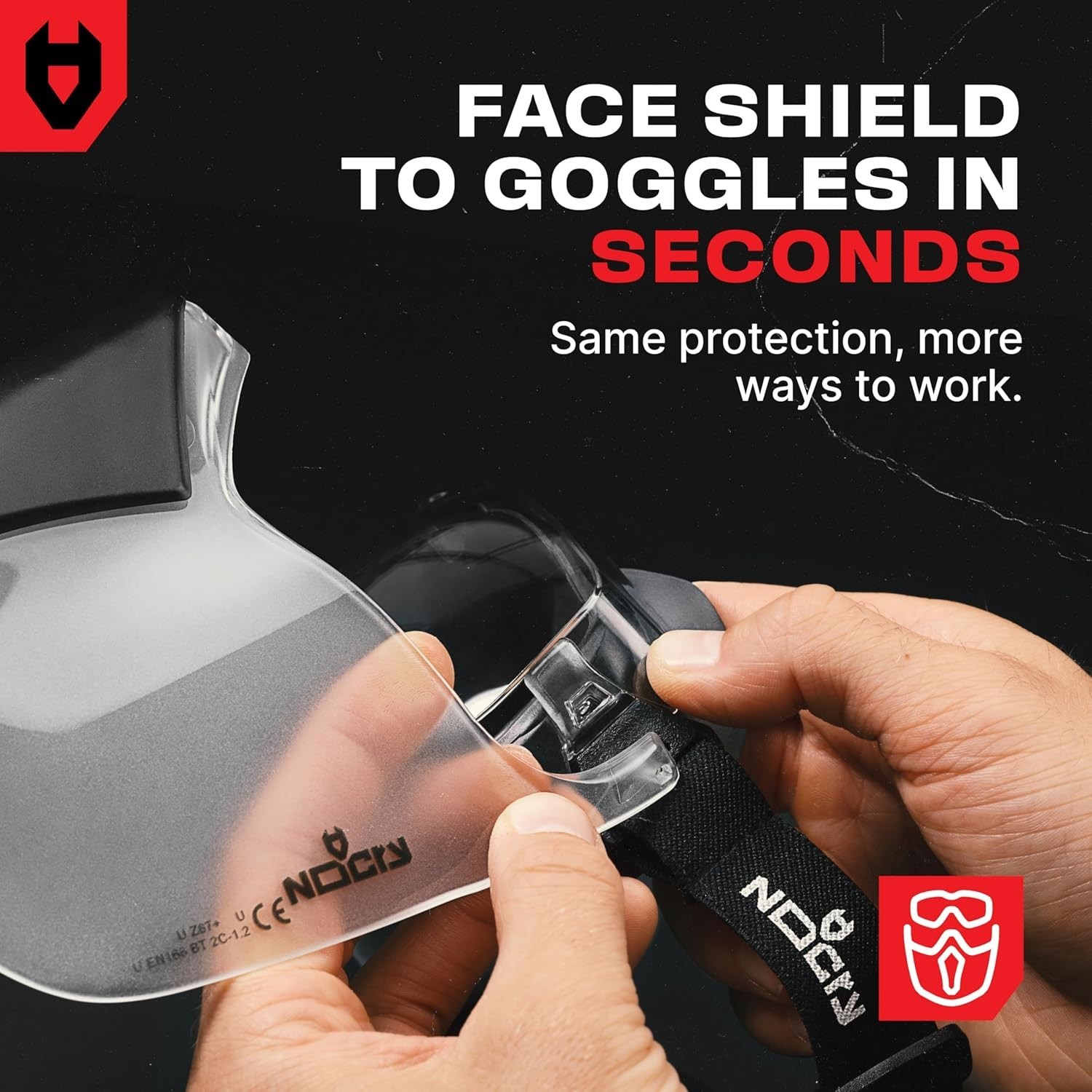 NoCry Safety Face Shield Mask for Work with Premium Anti Fog and Anti Scratch