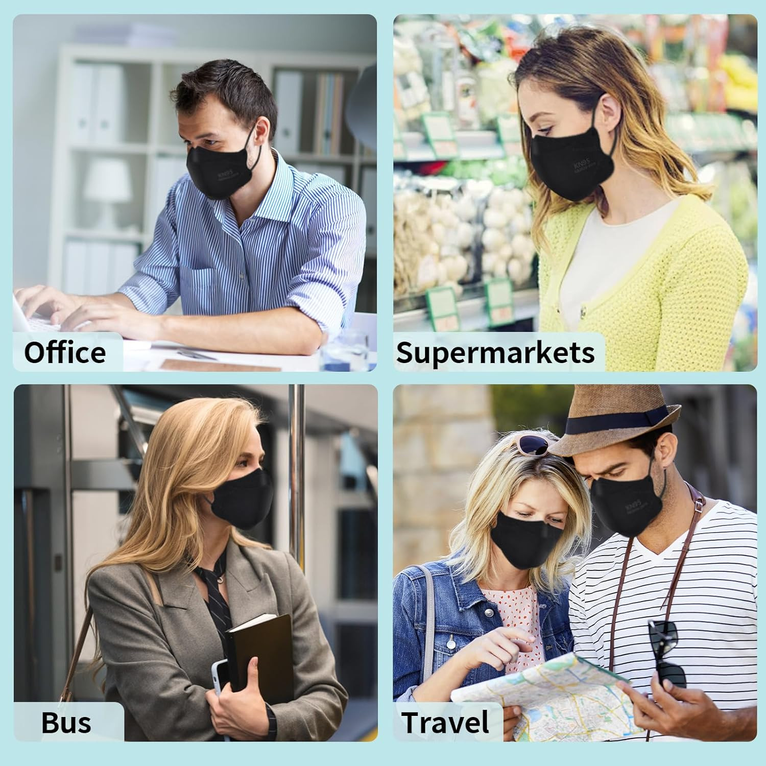 KN95 Face Masks,50 Pack Breathable Cup Dust Disposable Masks for Adult,Teenager