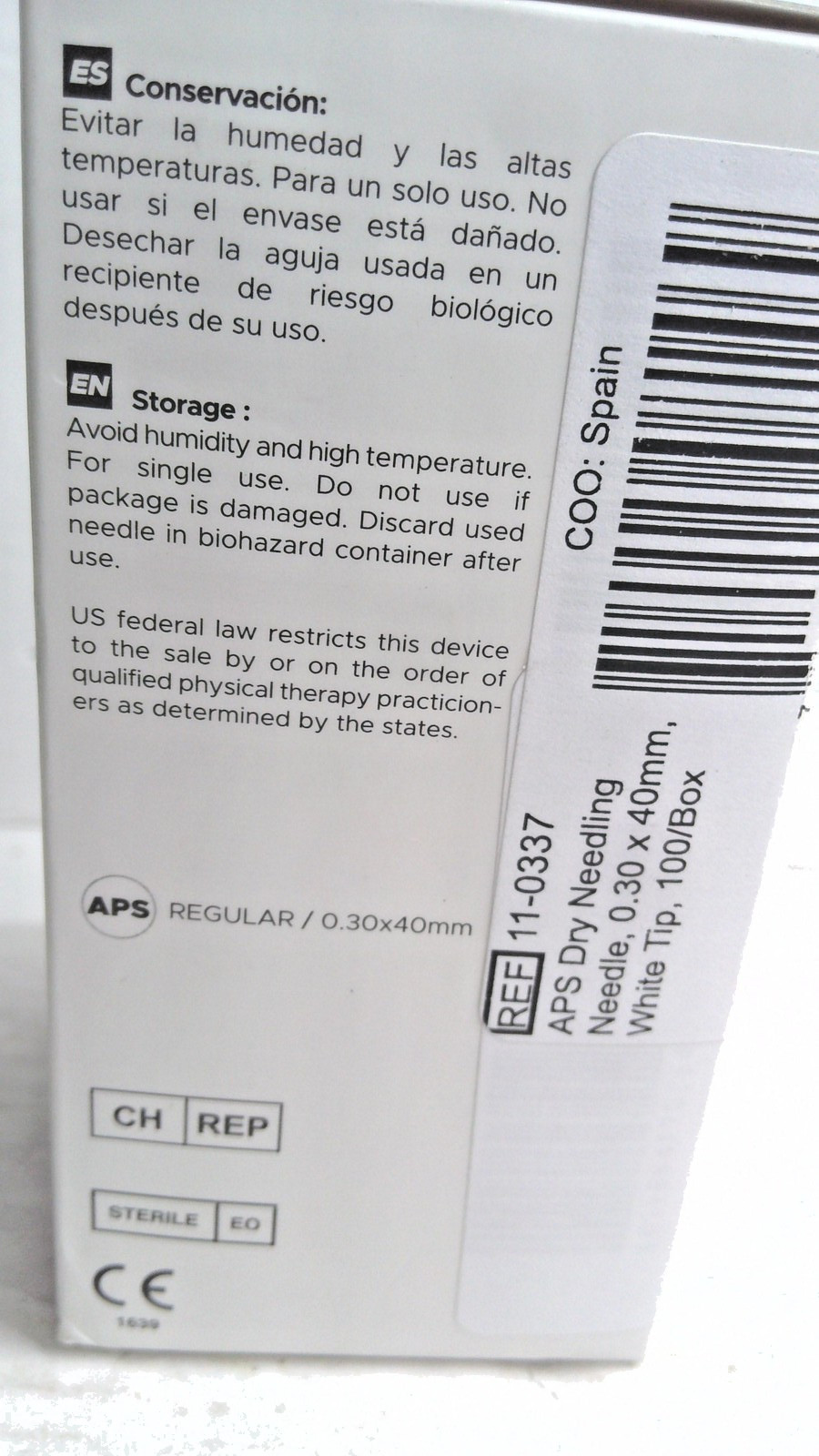 AGU-PUNT APS Dry Needling Needles 0.30x40mm White Tip 100 Units Spain New