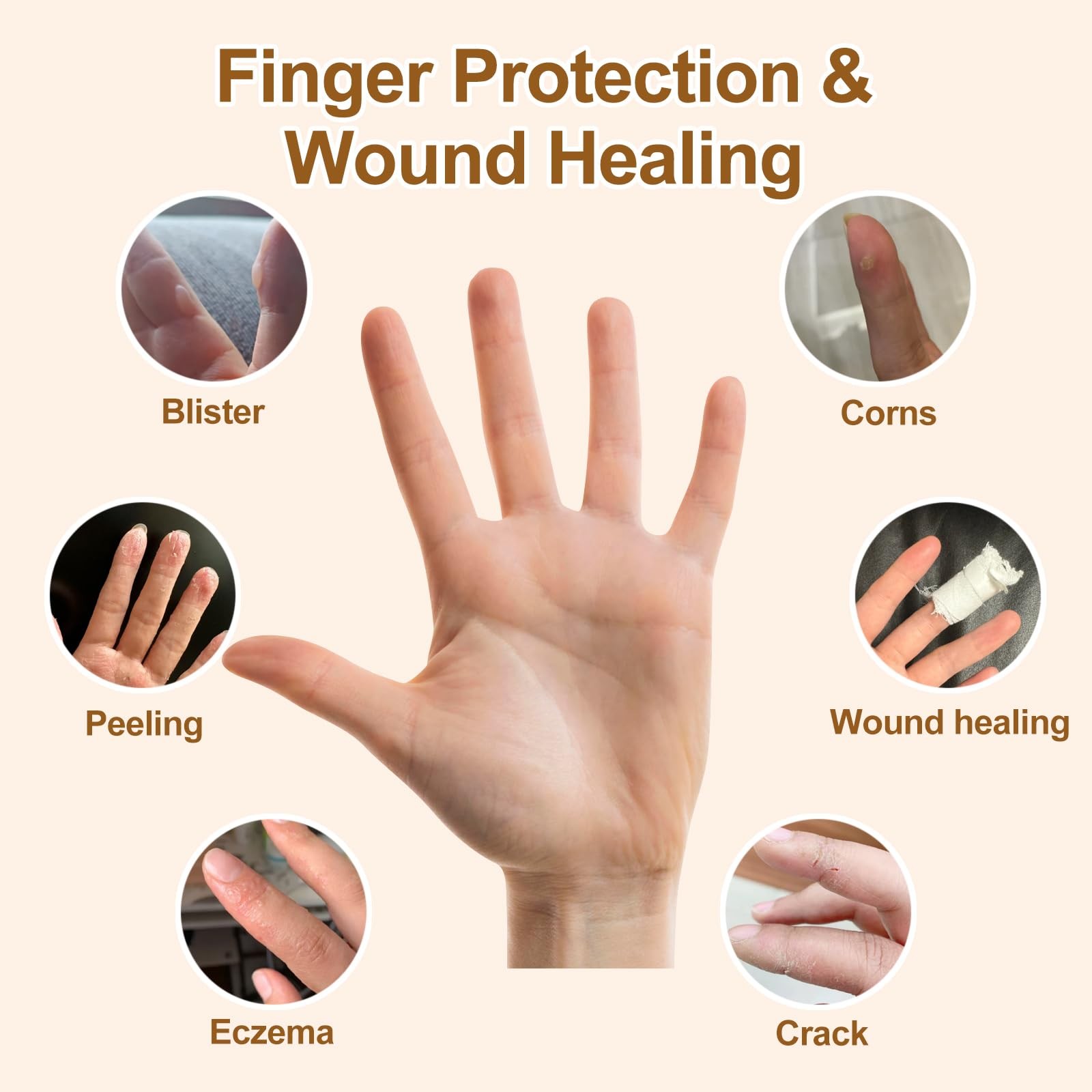 BMKYUET 20 Pcs Gel Finger Cots, Reusable Silicone Thumb & Medium