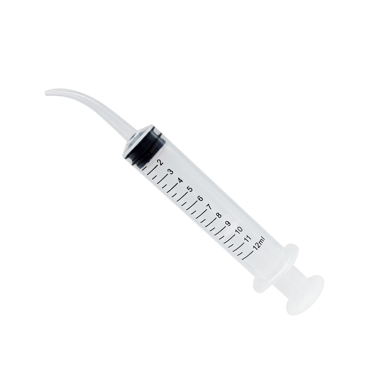 Dental Disposable Irrigation Syringe Curved Tip Utility Hobby Tools 12ml