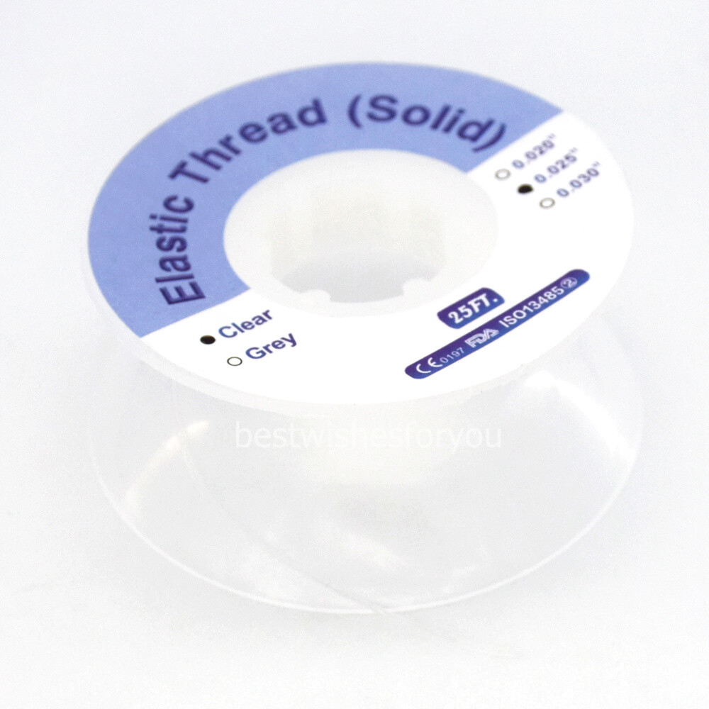 Dental Orthodontic Solid Elastic Thread Traction Pulling 020 025 030 Transparent