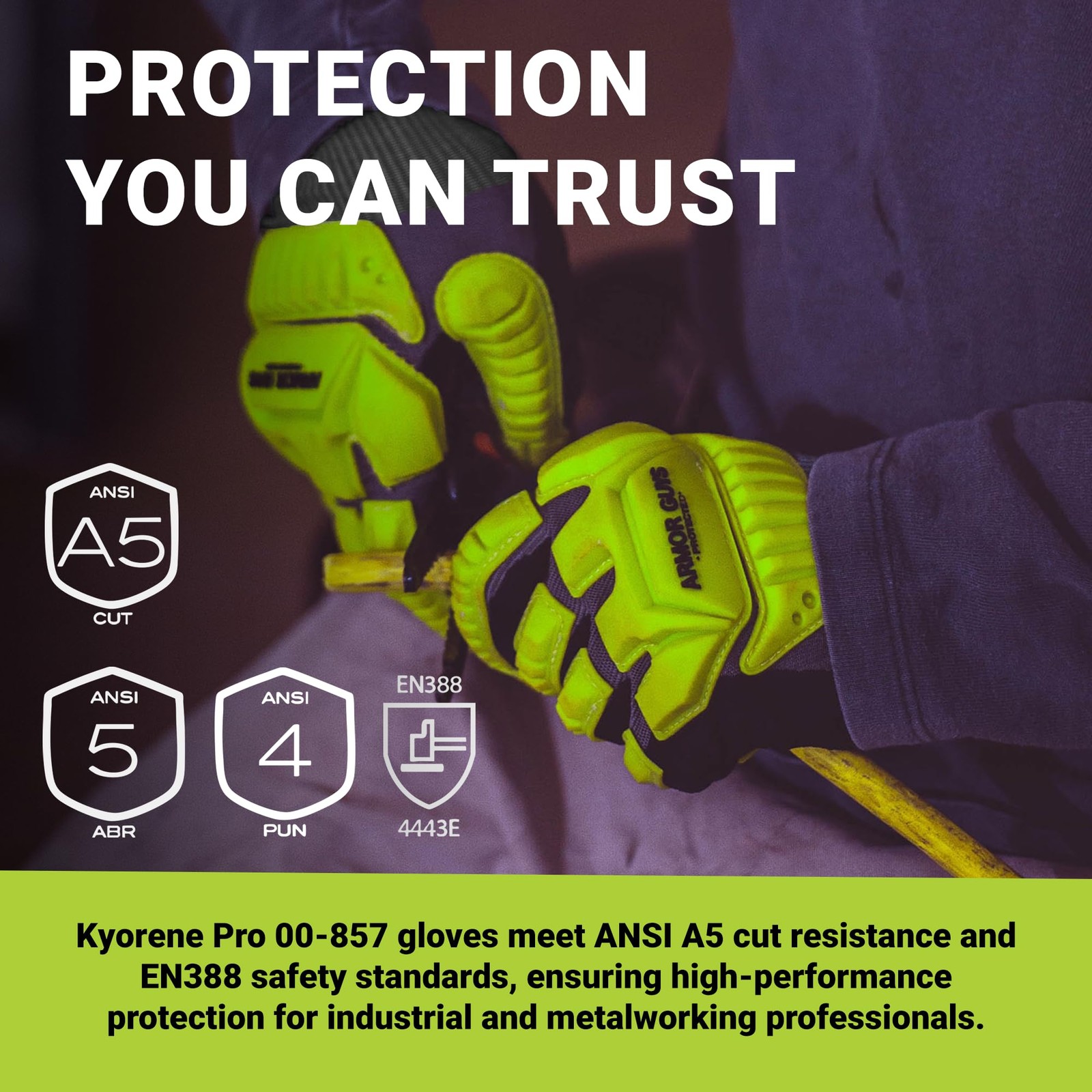 Armor Guys Kyorene Pro 00-857 A5 Cut Resistant Work Gloves – Graphene Nitrile