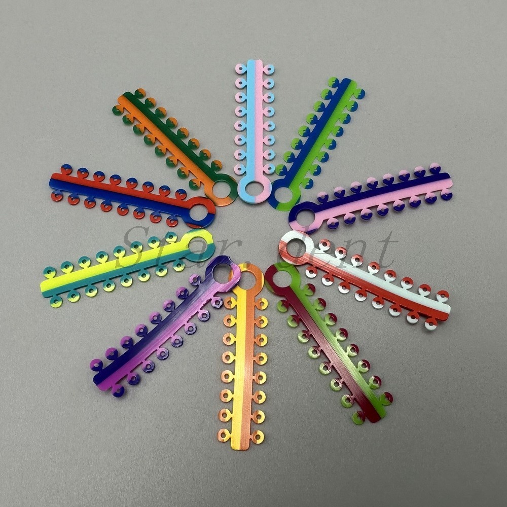 Dental Orthodontic Elastic Ligature Rubber Ties Bands Braces Single/Double Color