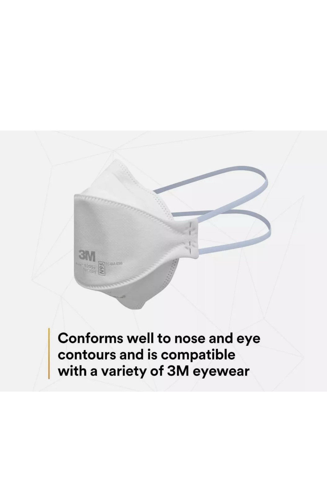 3M Aura 9205+ N95 Particulate Respirator Face Mask NIOSH – White (20 Pack)