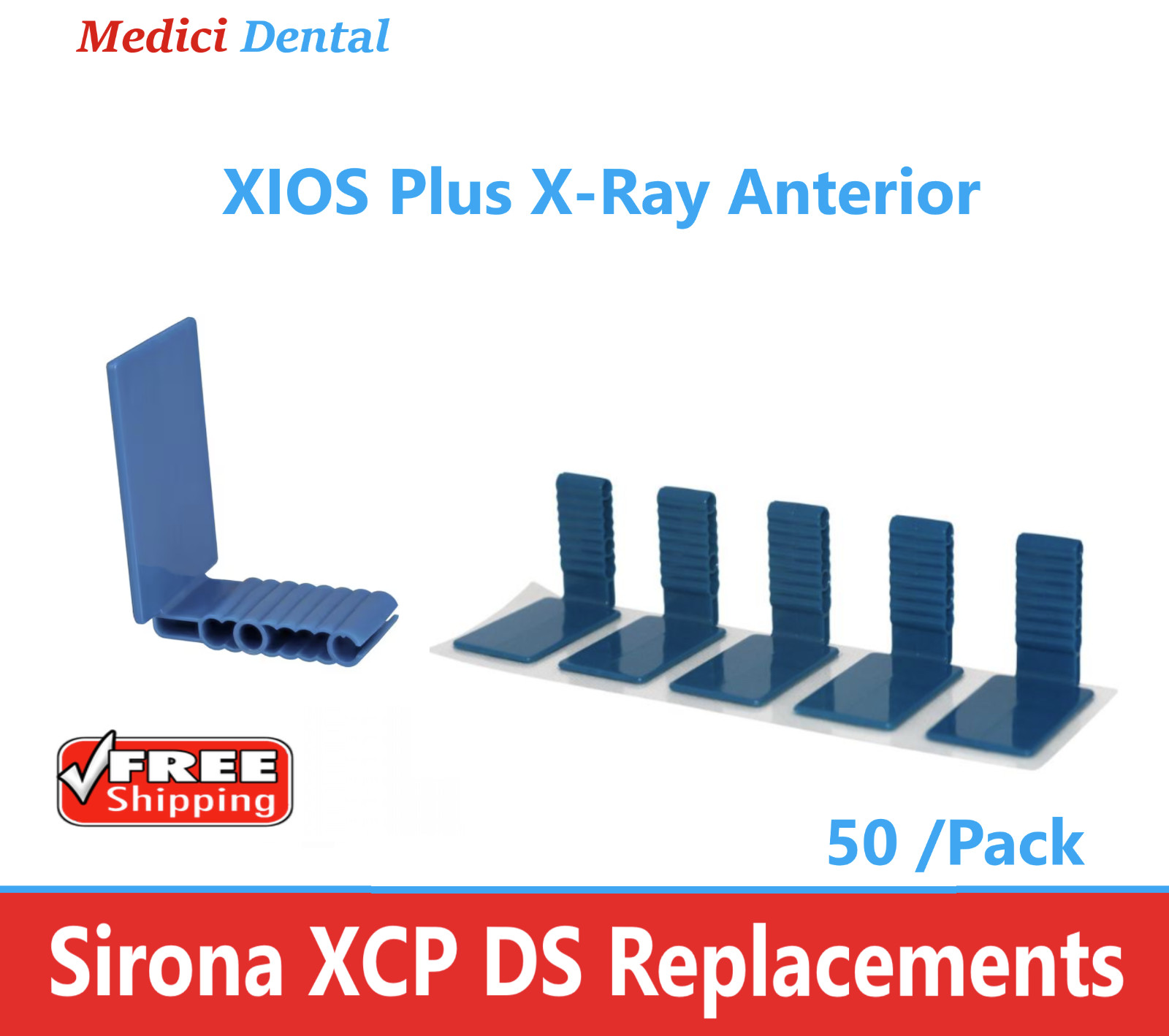 XIOS Plus X-Ray Disposable Digital Sensor Holder Anterior Fits XCP Ring Arm 50Bx