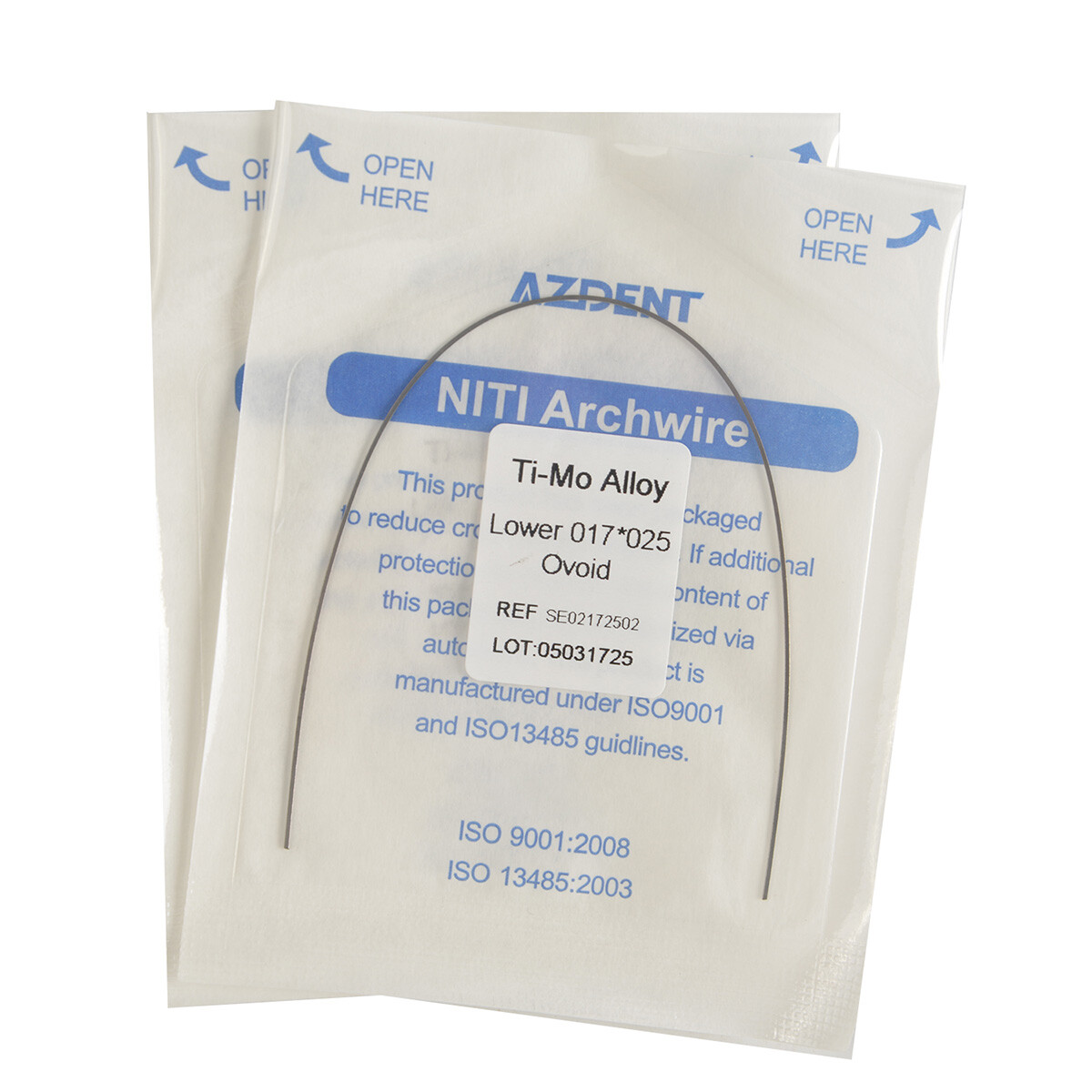 AZDENT Dental TMA Ti-Mo Alloy Rectangular Arch Wires Ovoid Form All Size