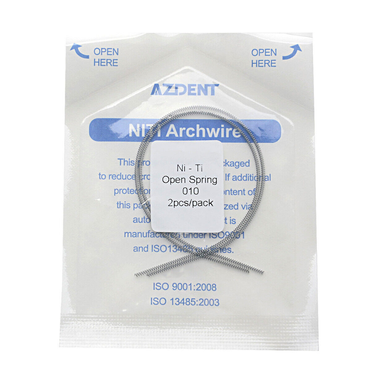 AZDENT Uso de Ortodoncia Dental Niti Muelle en Espiral Abierto 0.010/0.012*180mm