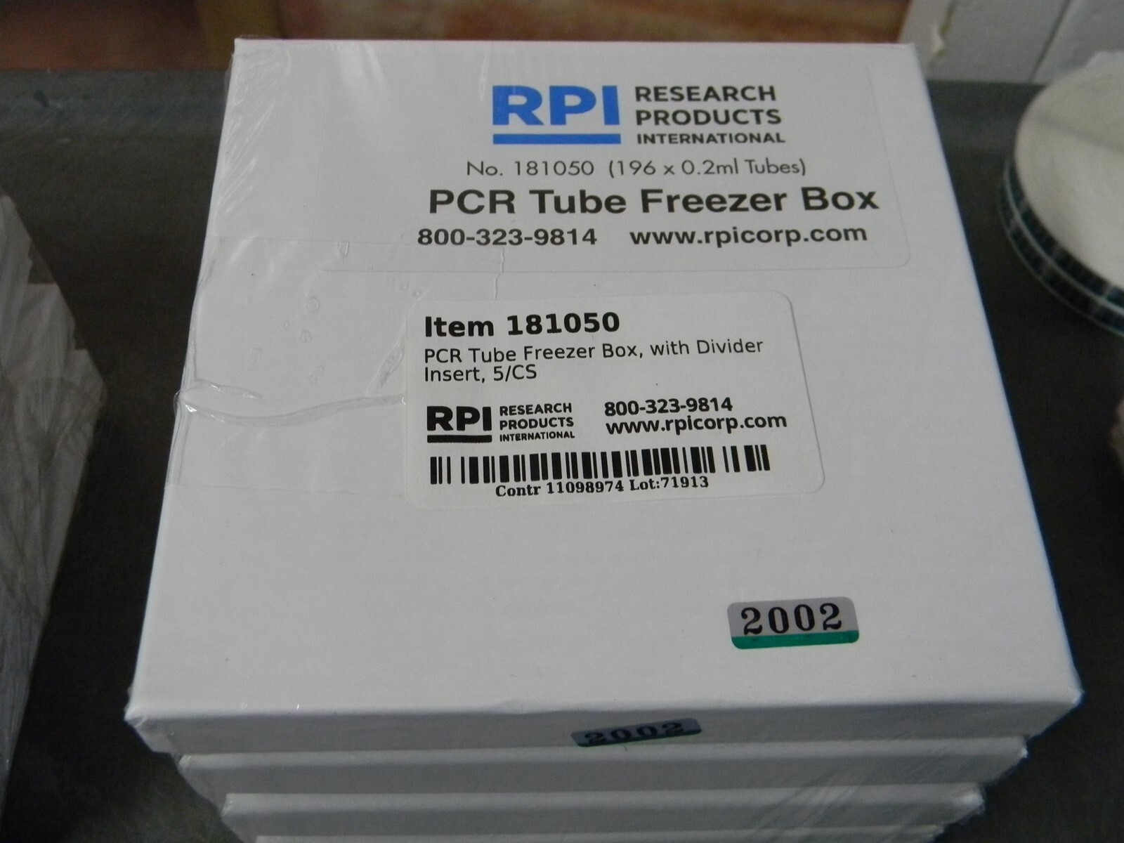 RPI 181050 PCR Tube Freezer Box, Divider Insert, 196 x 0.2ml Tube Capacity, Q=5