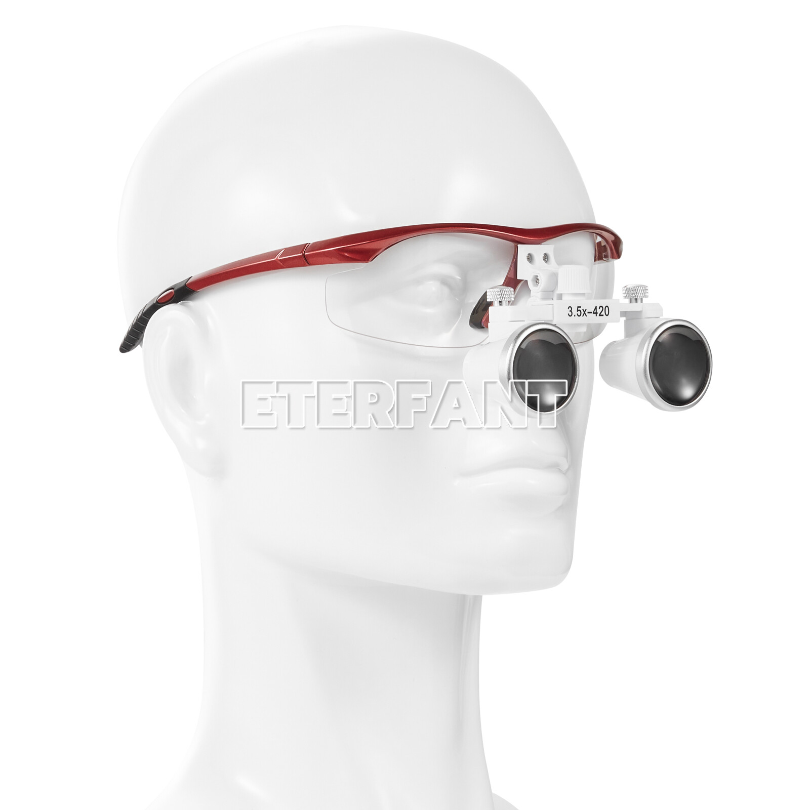 ETERFANT 3.5X Dental Surgical Binocular Loupes Glass Optical Lens Magnifier Red