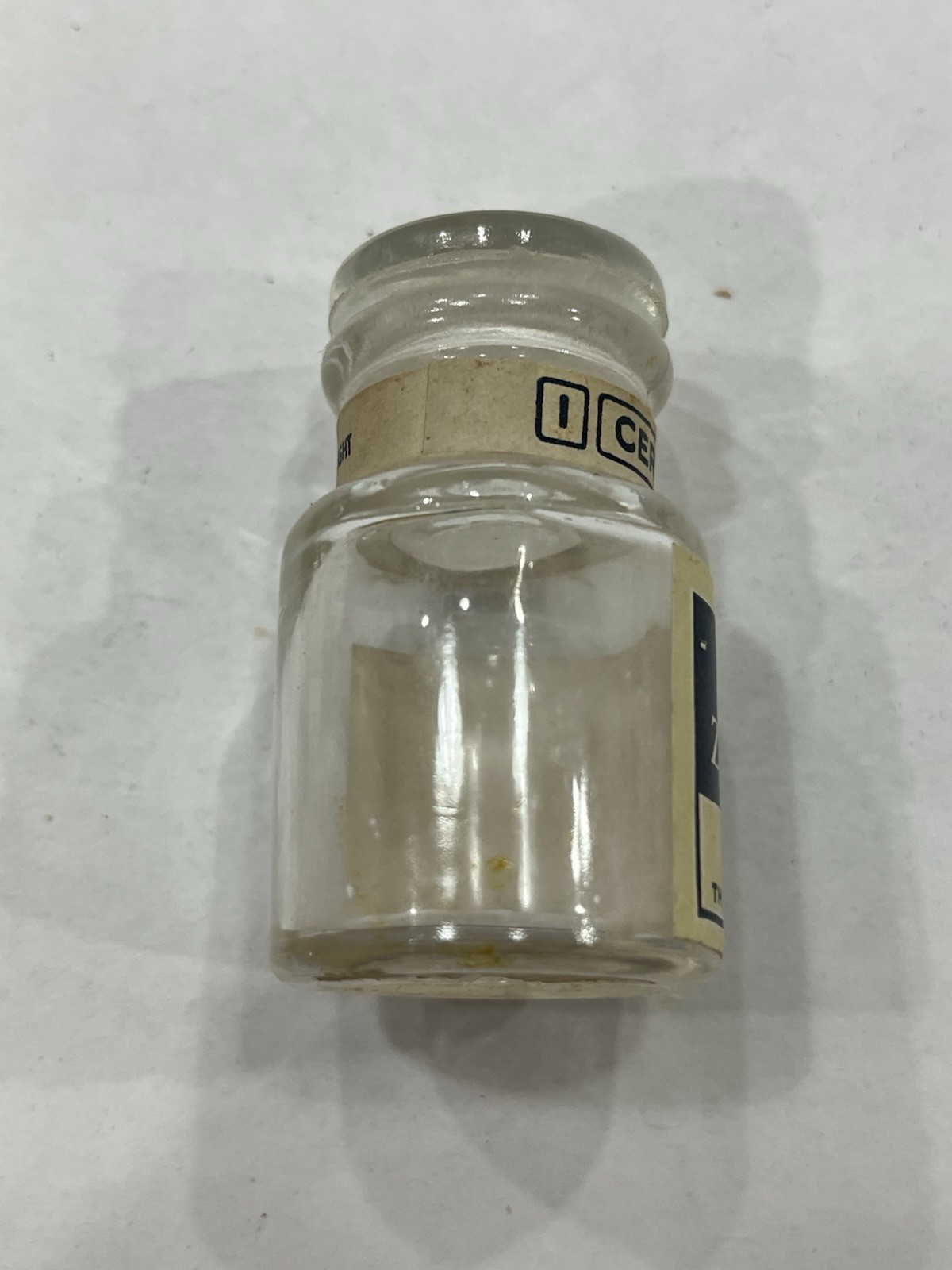 S.S. White “Zinc Cement Ceramic Light” Dental Glass Stopper Bottle