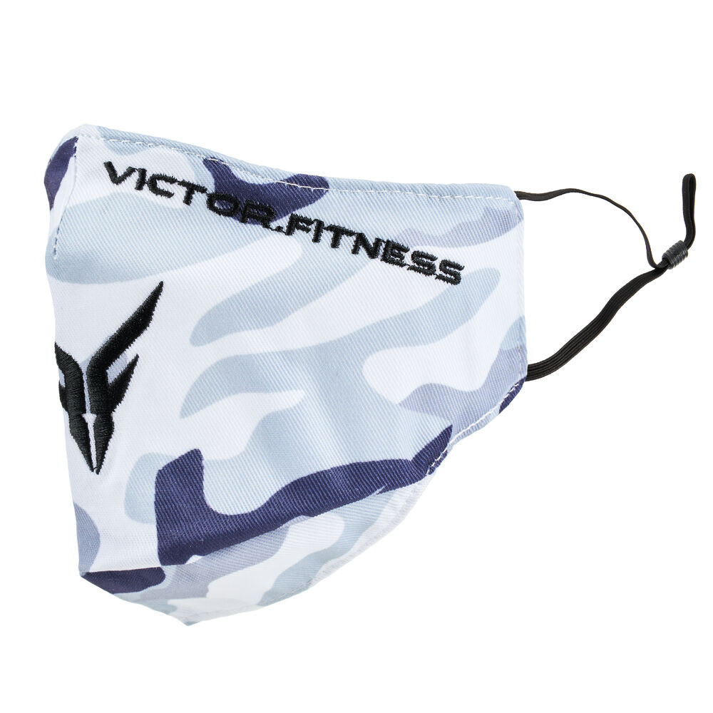 Victor Fitness VM25GC Gray Camo Face Masks (3-Pack) | Reusable, Washable