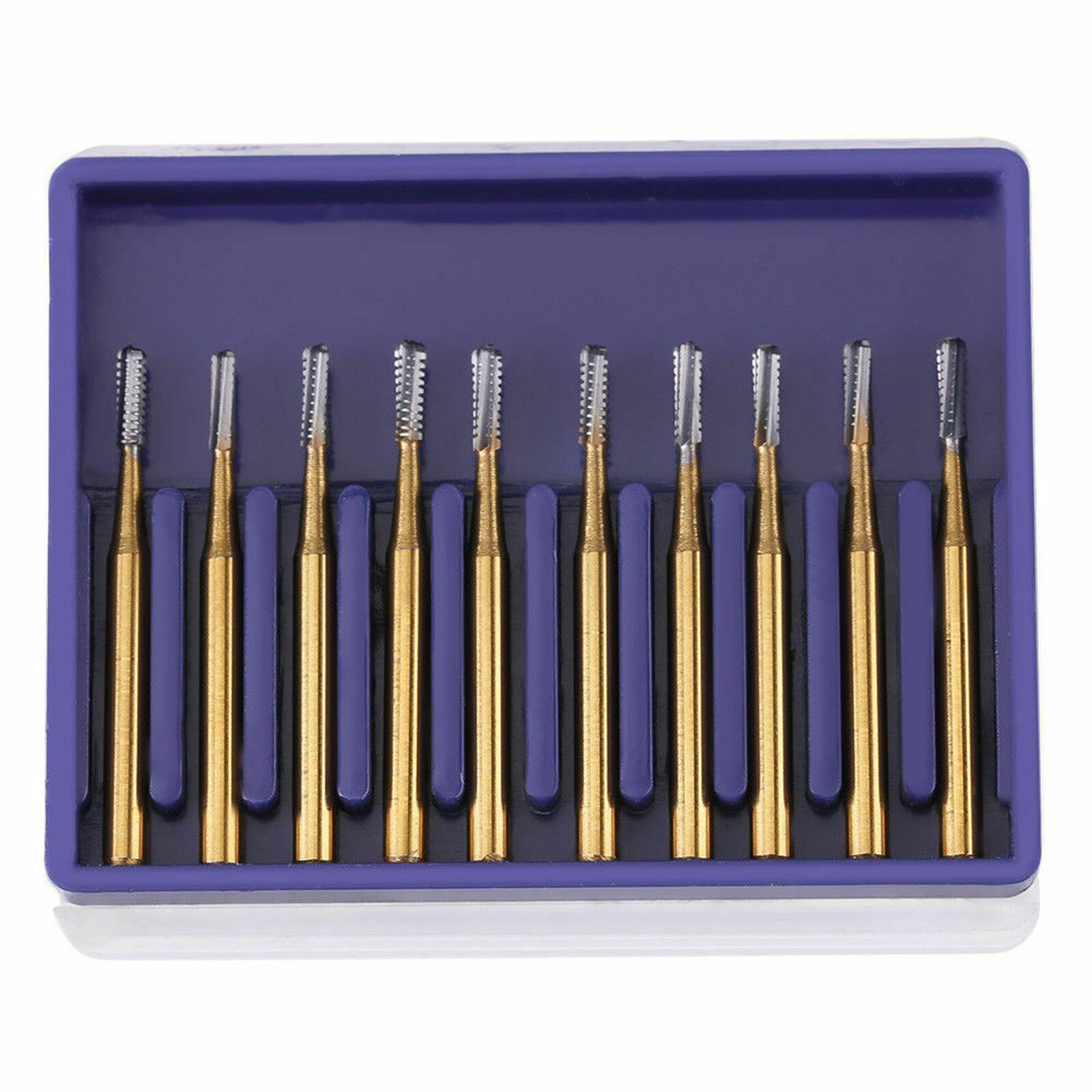 10Pcs Dental Tungsten Carbide Burs Crown Cutter Cutting Transmetal FG 1957