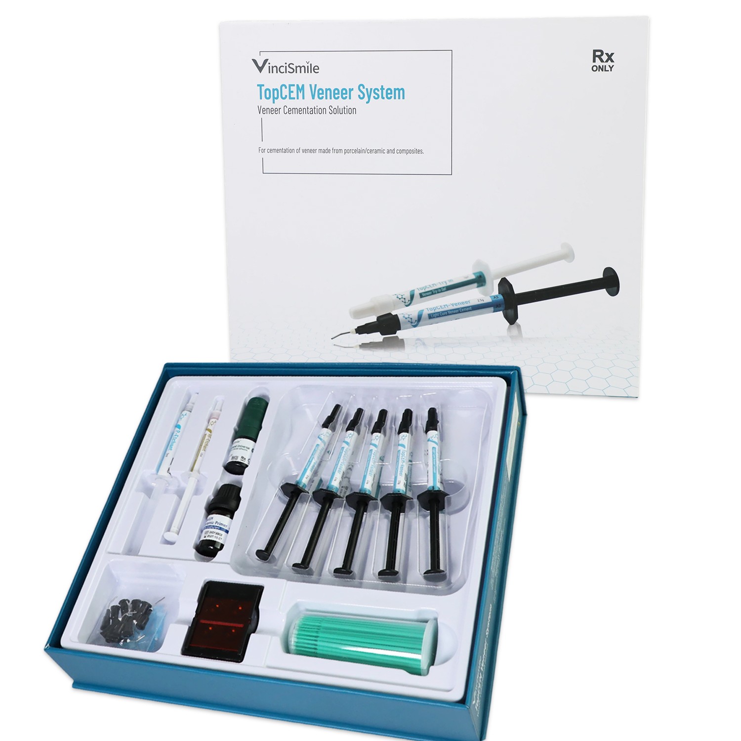 Dental Veneer Cementation Kit:2 Etching Gel/10 Veneer Cement/1 Adhesive/1 Primer