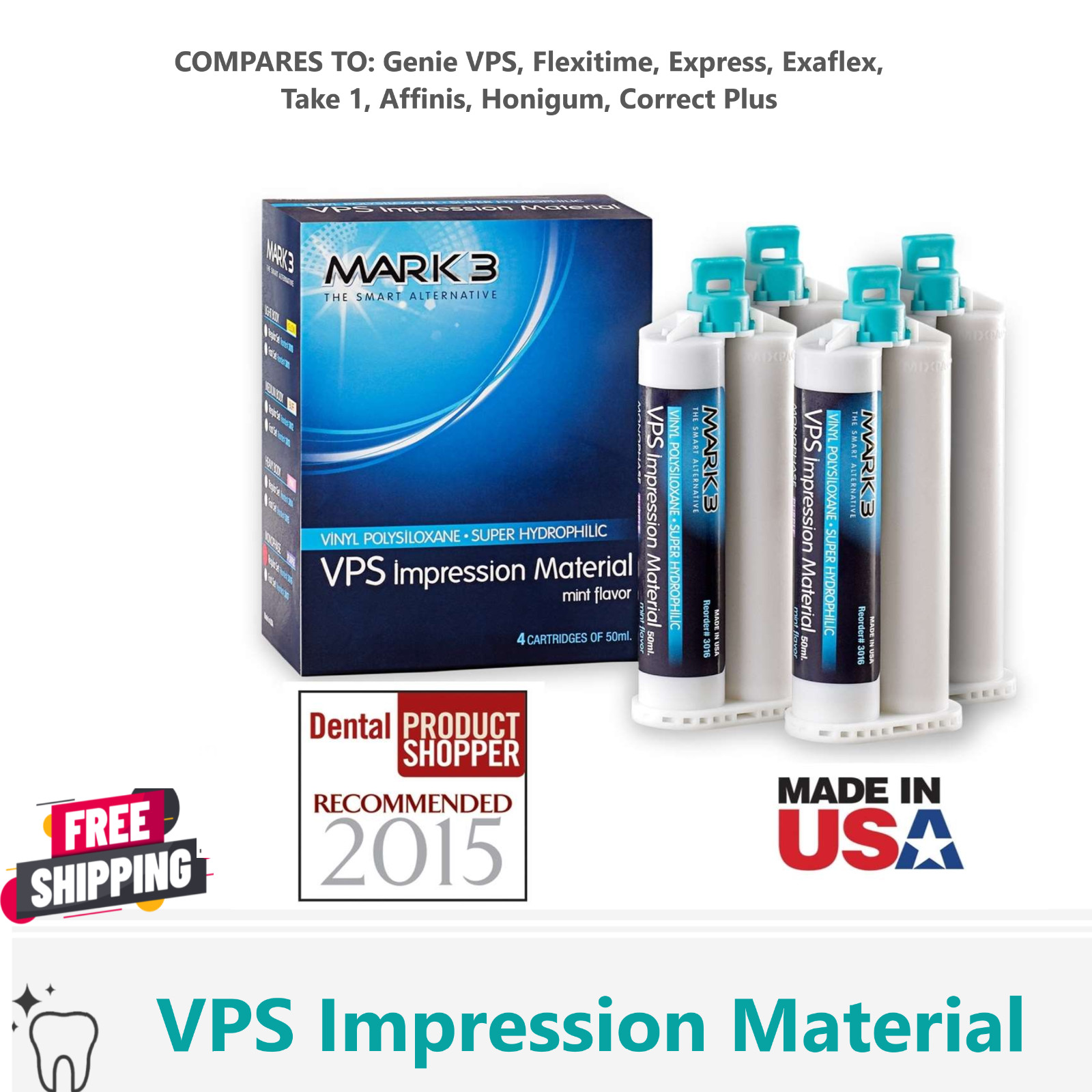 HEAVY BODY FAST SET VPS Dental Impression Material FAST Set 50ML Cartridges PVS
