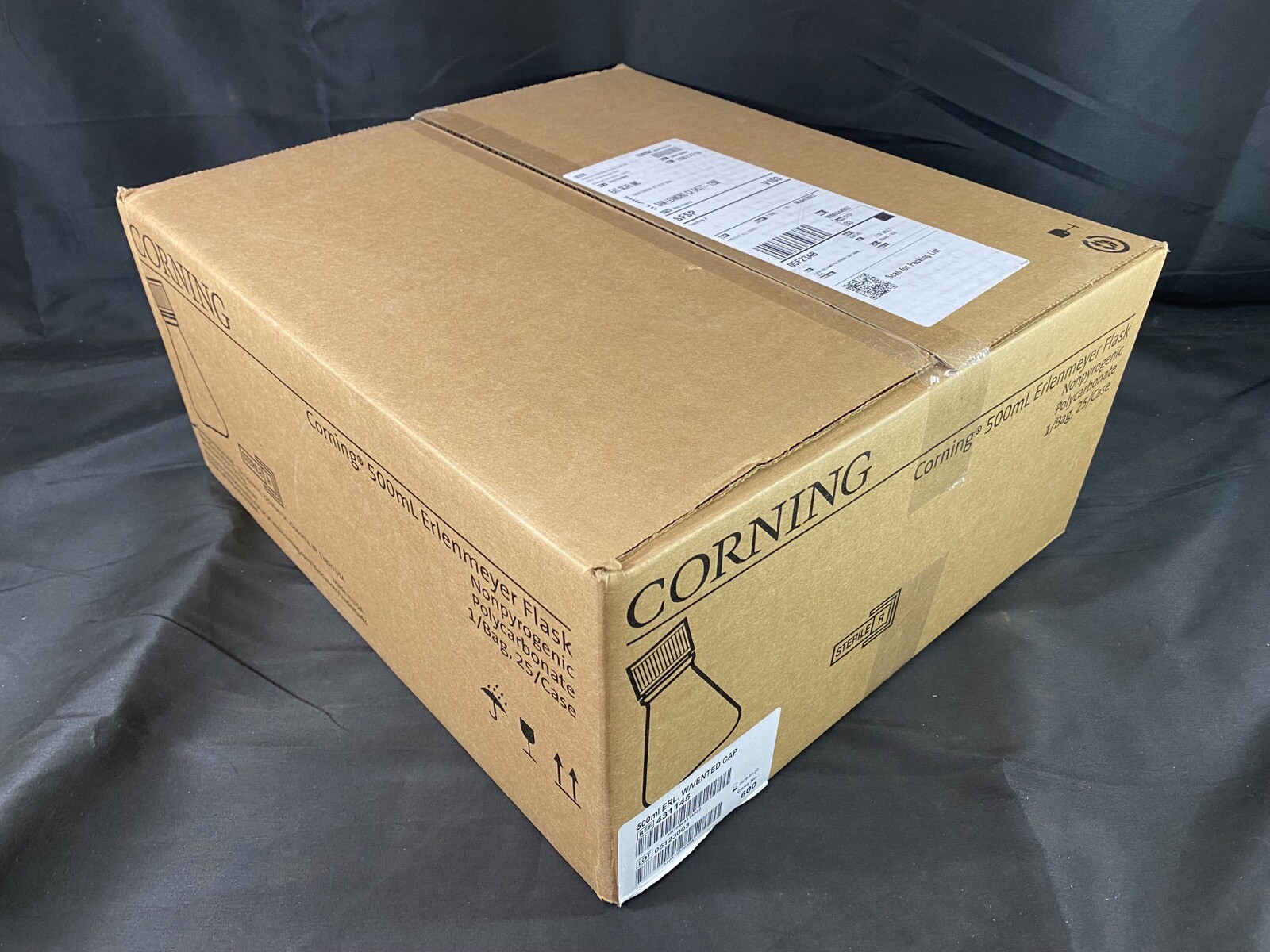 CORNING Polycarbonate 500mL Erlenmeyer Flask w/ Vented Cap 431145 (25/cs)