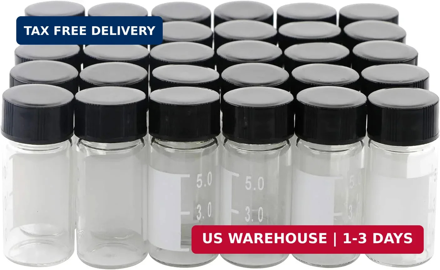 Kesell 10-Pack 5ml (0.17oz, 1.35dram) Glass Vials with Screw Caps | Borosilicate