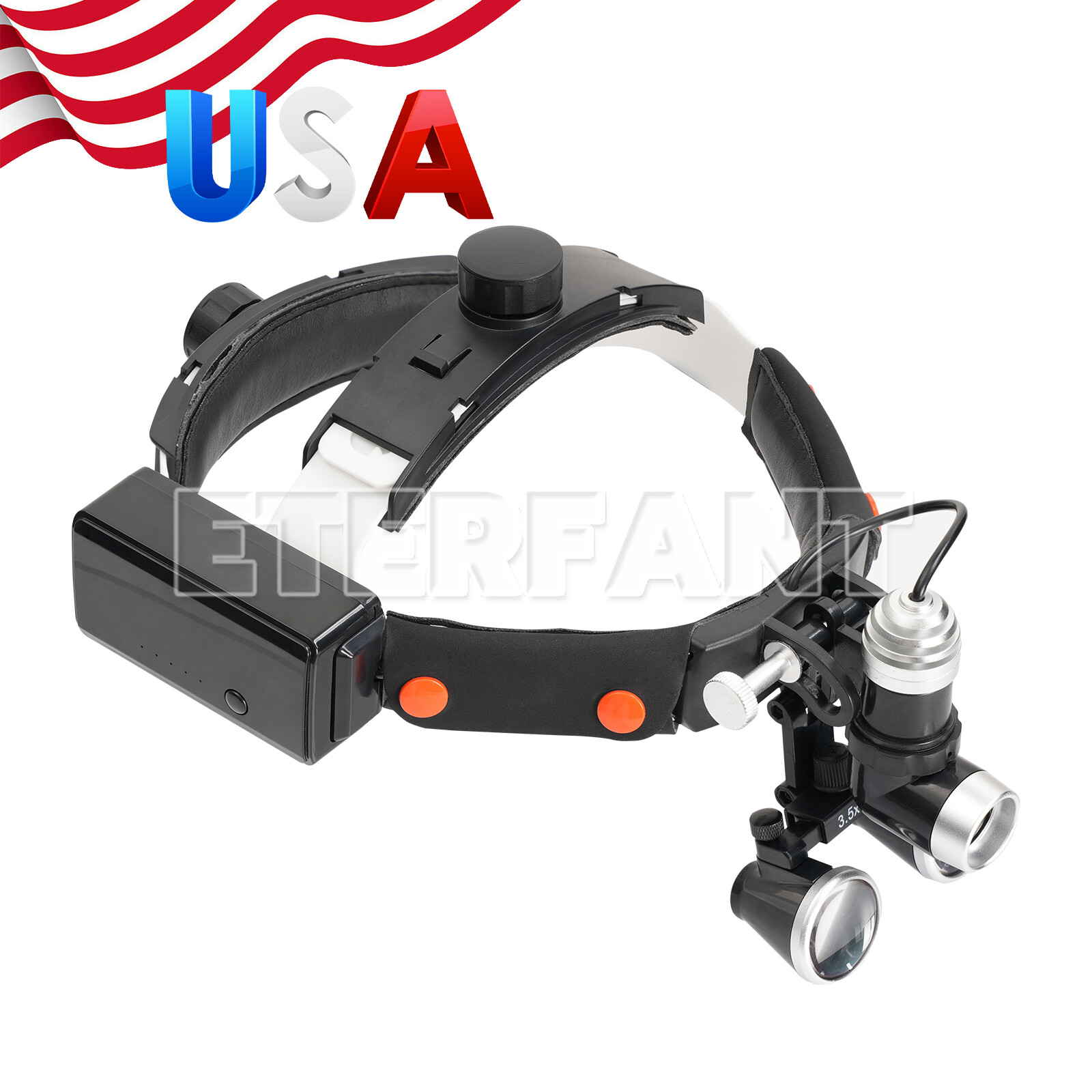 ETERFANT Dental 5W LED Lightweight Silicone Headlig Lamp/3.5X Headband Magnifier