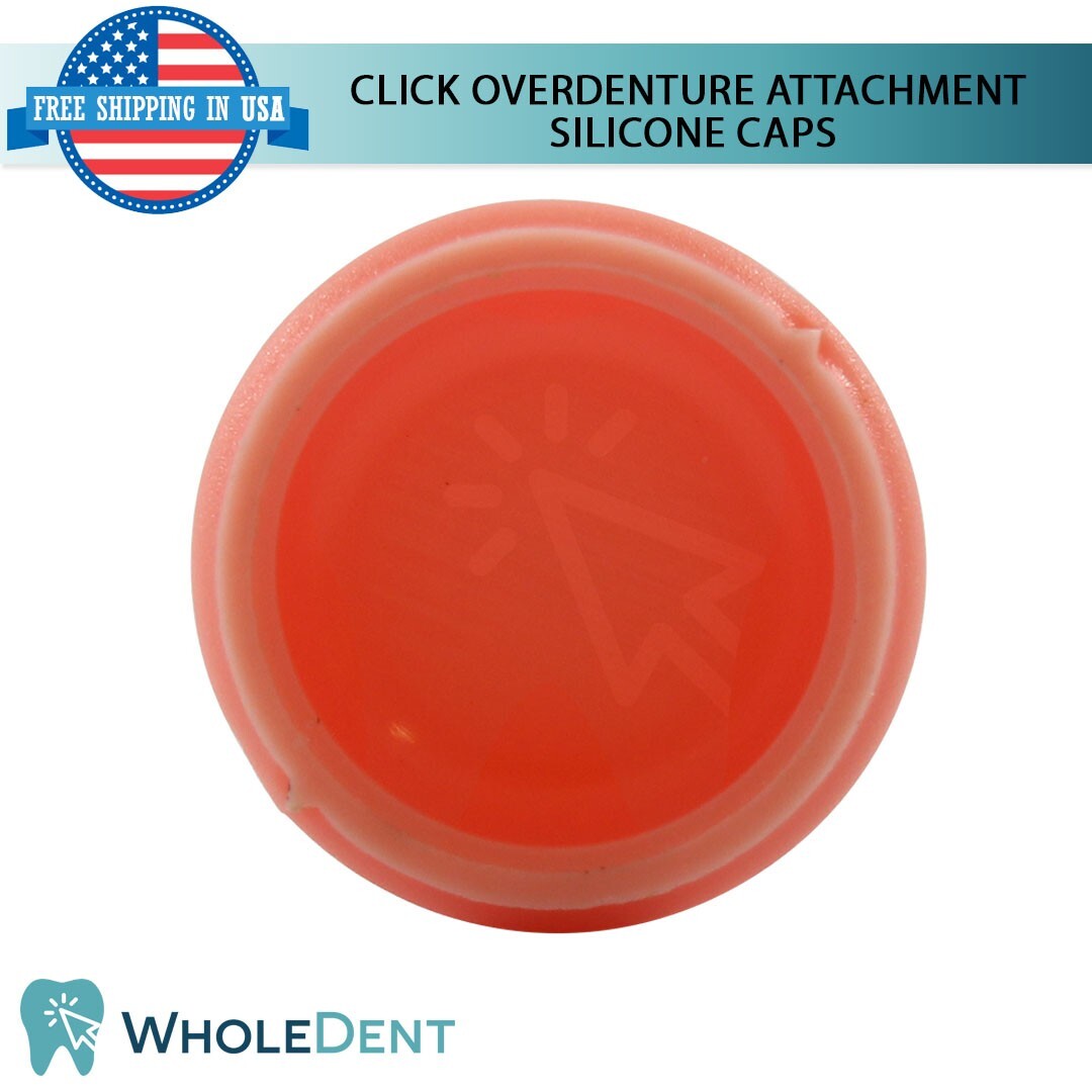 10x Soft Silicone Cap Click Overdenture Attachment Abutment Dental Tool