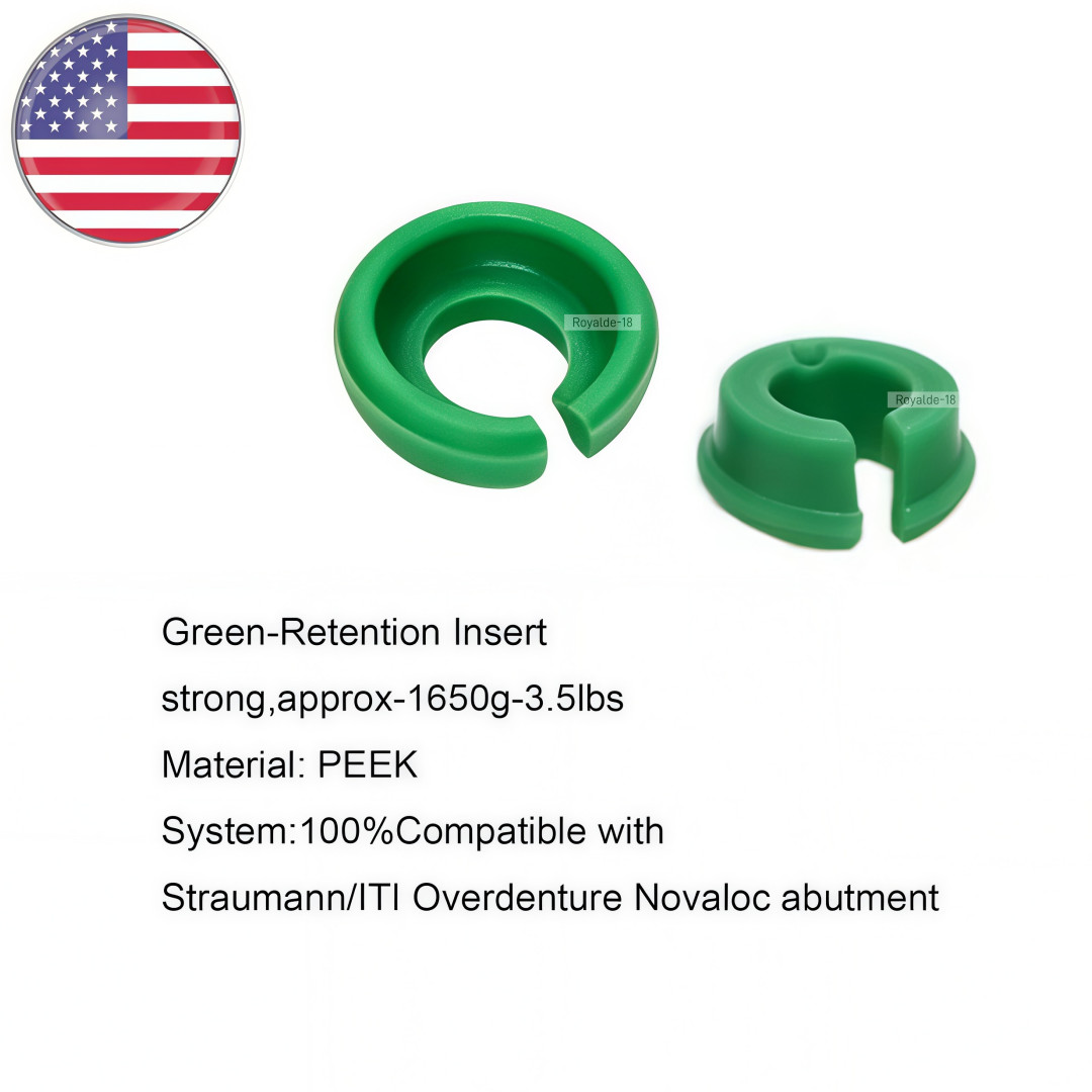 2x Novaloc Type PEEK Cap Strong Force 3.5 Retention Insert Caps Titanium Housing
