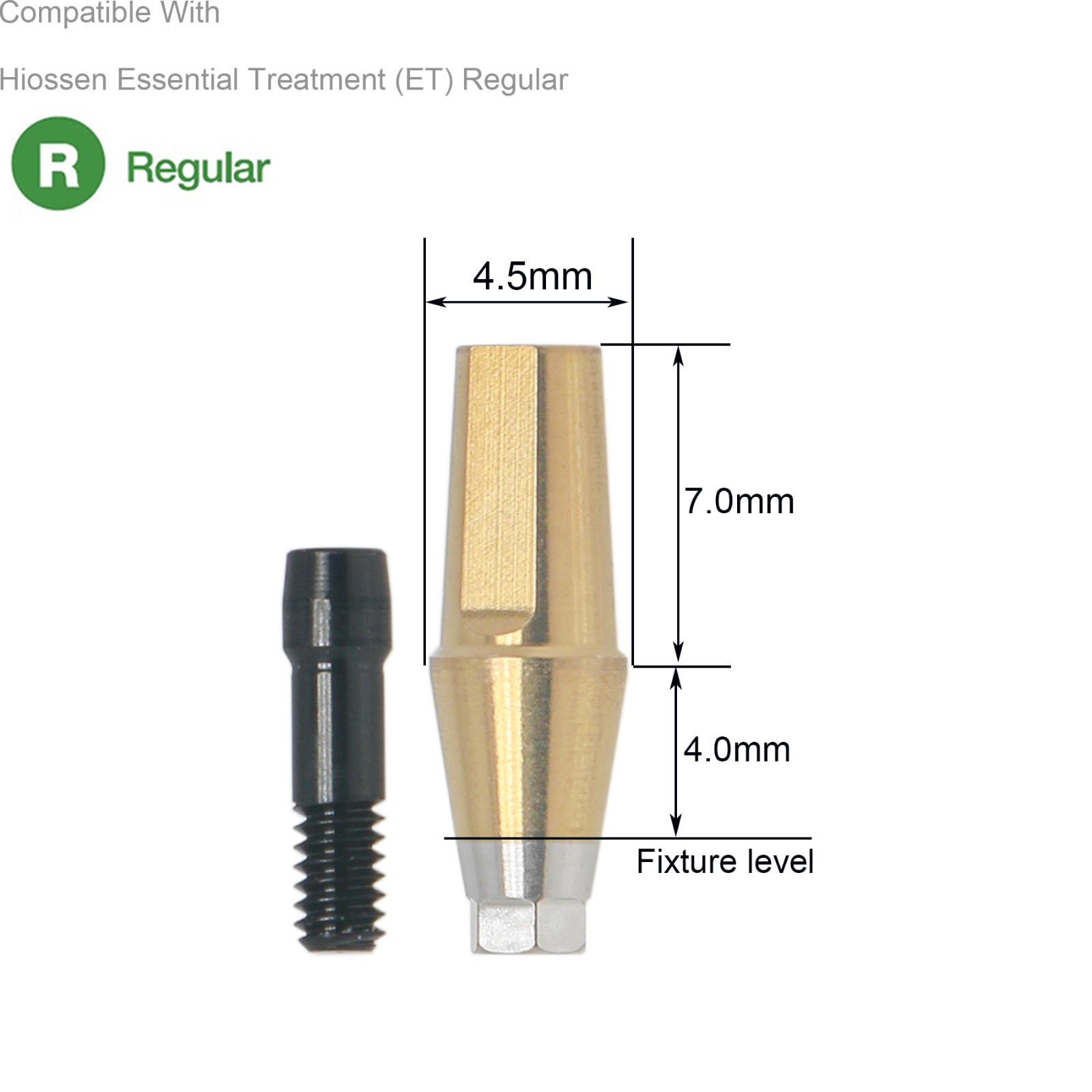 Dental Hex Straight Abutment with Screw Mini Regular Fit for Osstem Hiossen TS