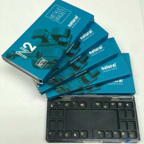 SET 5 cases NATURAL ORTHODONTIC BRACKETS ROTH .022” W/H 3,4,5 MIM MICROETCHED