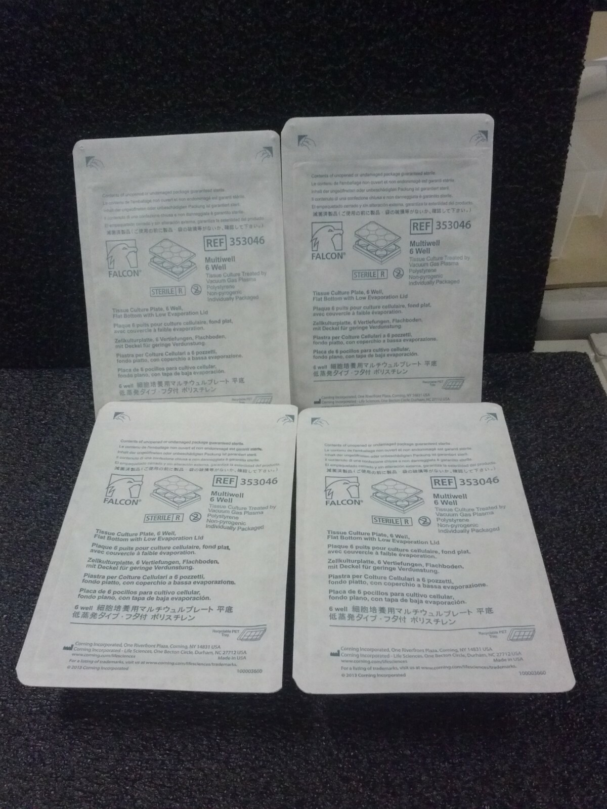 CORNING FALCON 353046 Lot of 4 Mutiwell 6 Well Tissue Culture