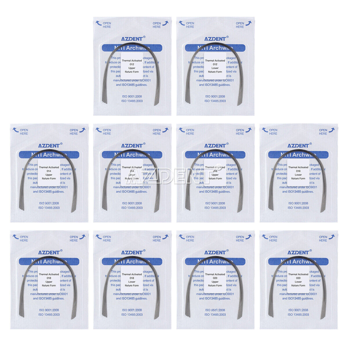 10pcs/kit Dental Orthodontic Heat Thermal Activated Niti Natural Round Arch Wire