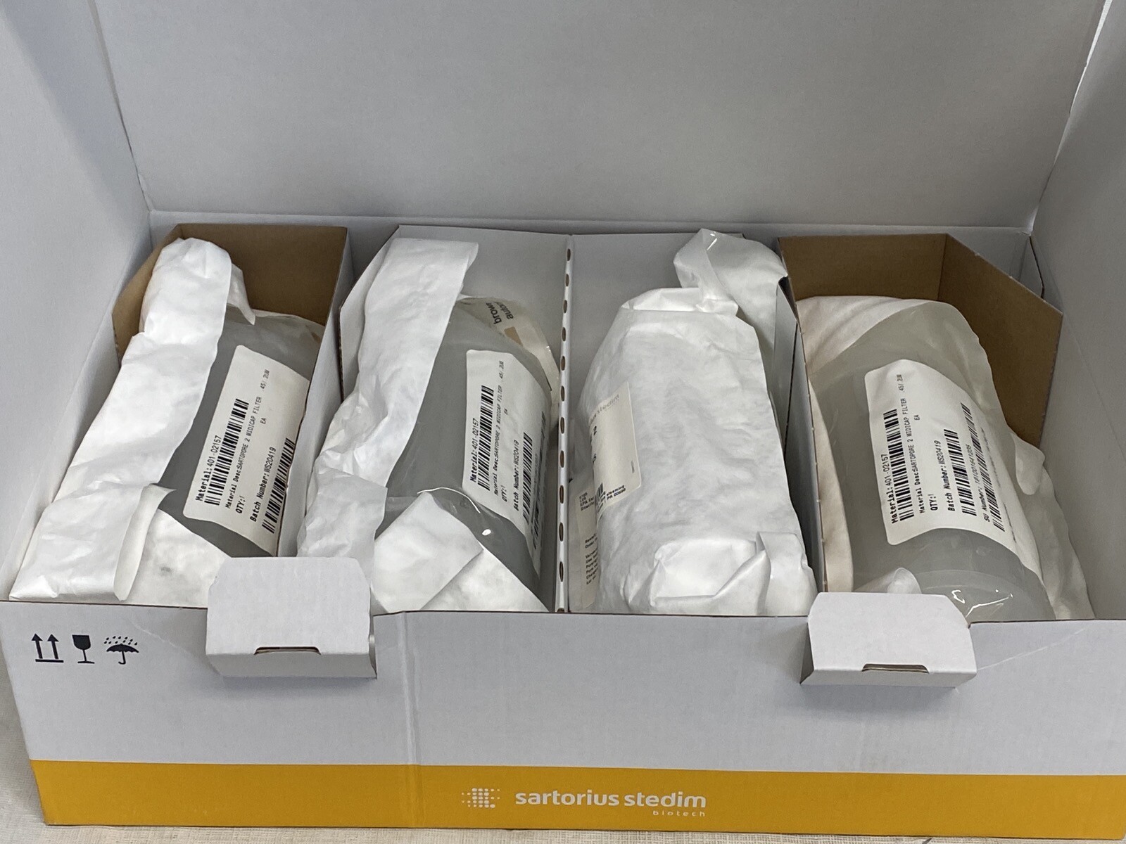 (4) SARTORIUS Sartopore 2 Midicap PES Liquid Filters 0.45/0.2um 1-1/2” 5445307H9